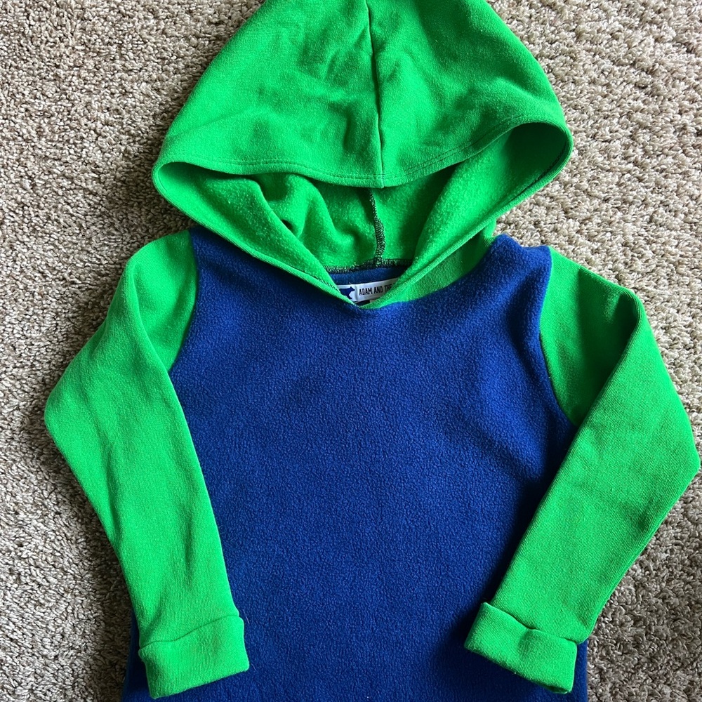 Seattle Vibrant Green and Blue Kids Hoodie- Cozy Fleece- Size 2/3